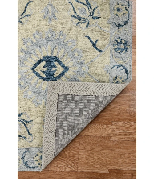 Amer Romania Newburg Light Blue Hand-Hooked Wool Area Rug 5'x8'