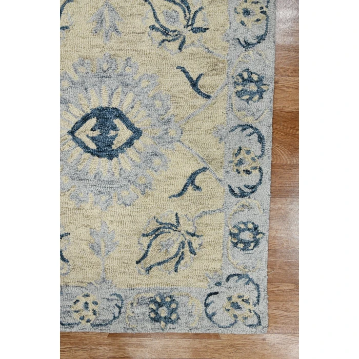 Amer Romania Newburg Light Blue Hand-Hooked Wool Area Rug 2'x3'
