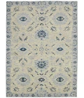Amer Romania Newburg Light Blue Hand-Hooked Wool Area Rug 5'x8'