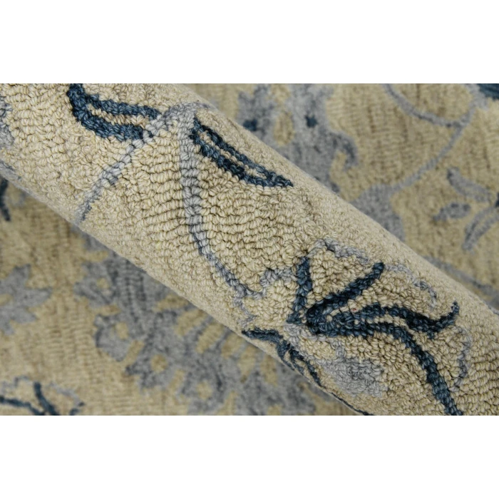 Amer Romania Newburg Light Blue Hand-Hooked Wool Area Rug 2'x3'