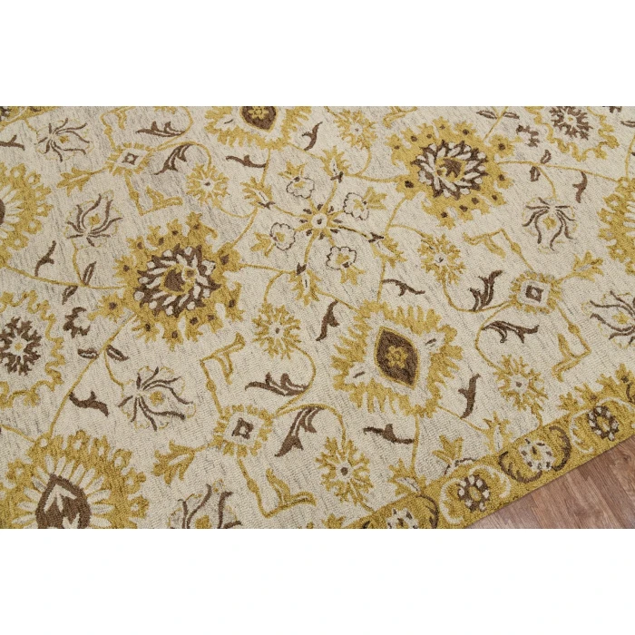 Amer Romania Newburg Gold Hand-Hooked Wool Area Rug 5'x8'