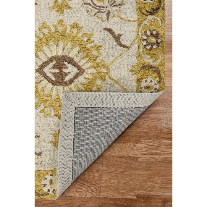 Amer Romania Newburg Gold Hand-Hooked Wool Area Rug 5'x8'