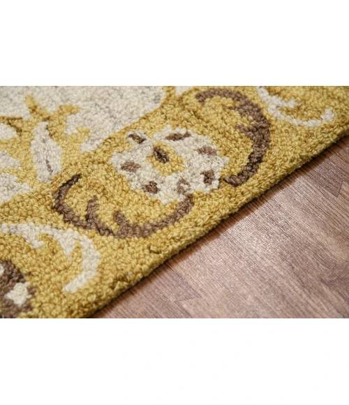 Amer Romania Newburg Gold Hand-Hooked Wool Area Rug 2'x3'