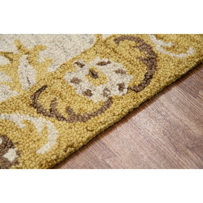 Amer Romania Newburg Gold Hand-Hooked Wool Area Rug 5'x8'