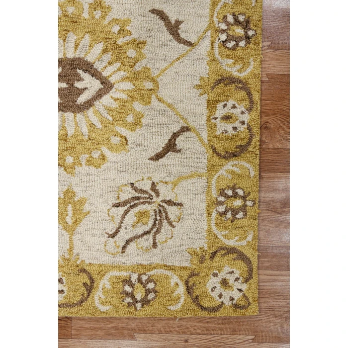Amer Romania Newburg Gold Hand-Hooked Wool Area Rug 5'x8'