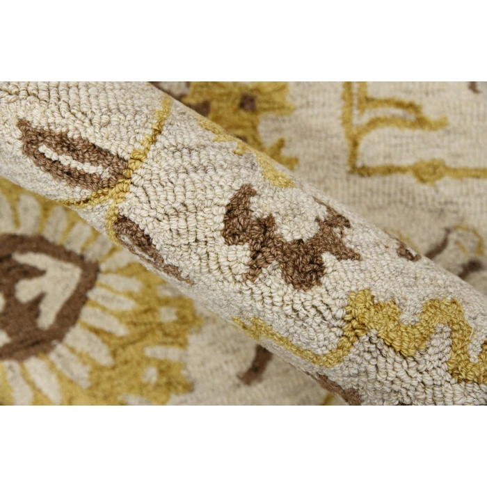 Amer Romania Newburg Gold Hand-Hooked Wool Area Rug 5'x8'