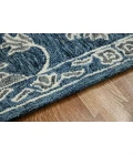 Amer Romania Hope Navy Hand-Hooked Wool Area Rug 8'x10'