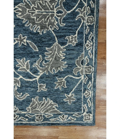 Amer Romania Hope Navy Hand-Hooked Wool Area Rug 8'x10'