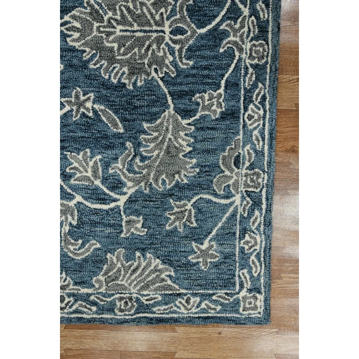 Amer Romania Hope Navy Hand-Hooked Wool Area Rug 2'x3'