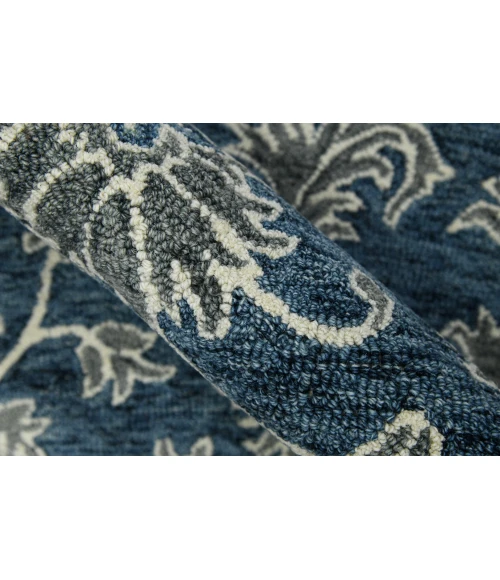 Amer Romania Hope Navy Hand-Hooked Wool Area Rug 8'x10'