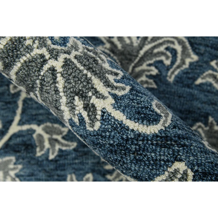 Amer Romania Hope Navy Hand-Hooked Wool Area Rug 2'x3'