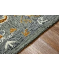 Amer Romania Pecos Gray/Orange Hand-Hooked Wool Area Rug 8'x10'