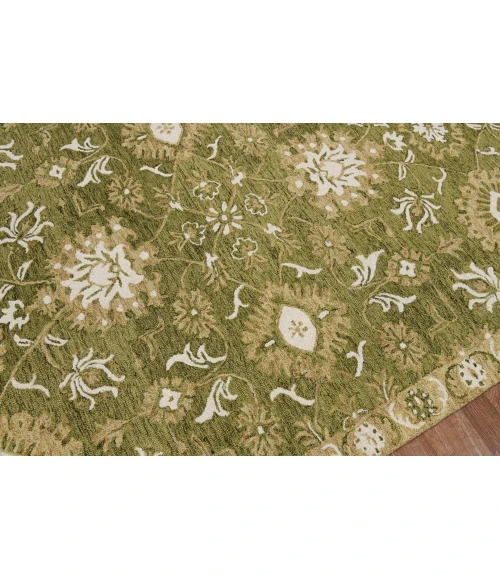 Amer Romania Newburg Olive Green Hand-Hooked Wool Area Rug 9'x13'