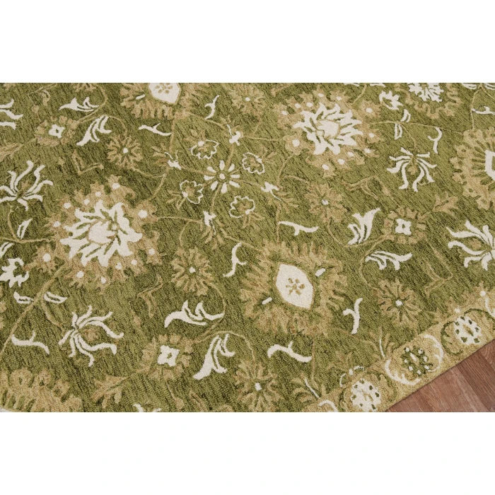 Amer Romania Newburg Olive Green Hand-Hooked Wool Area Rug 2'x3'