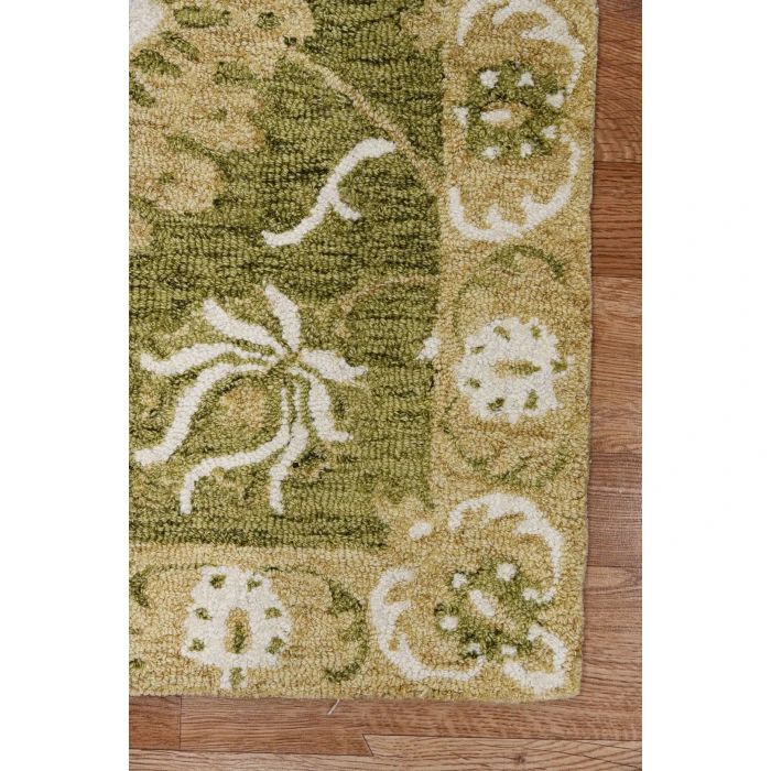 Amer Romania Newburg Olive Green Hand-Hooked Wool Area Rug 2'x3'
