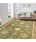 Amer Romania Newburg Olive Green Hand-Hooked Wool Area Rug 9'x13'