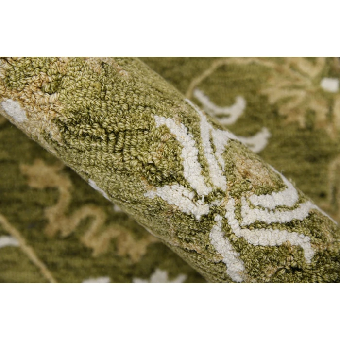 Amer Romania Newburg Olive Green Hand-Hooked Wool Area Rug 2'x3'
