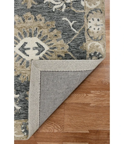 Amer Romania Newburg Gray Hand-Hooked Wool Area Rug 8'x10'