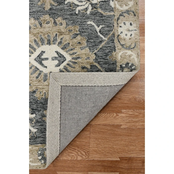Amer Romania Newburg Gray Hand-Hooked Wool Area Rug 5'x8'