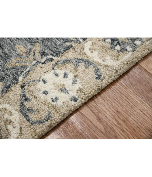 Amer Romania Newburg Gray Hand-Hooked Wool Area Rug 8'x10'