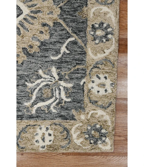 Amer Romania Newburg Gray Hand-Hooked Wool Area Rug 8'x10'