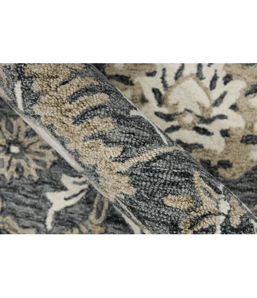 Amer Romania Newburg Gray Hand-Hooked Wool Area Rug 8'x10'