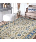 Amer Romania Pecos Blue Hand-Hooked Wool Area Rug 5'x8'