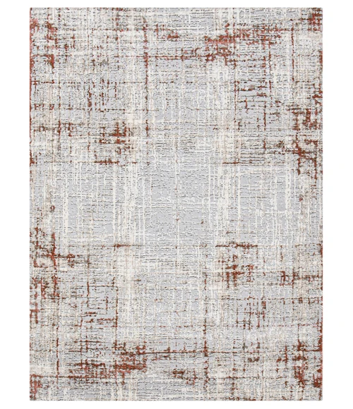 Amer Savannah Dylanne Gray/Red Polyester Blend Area Rug 2'x3'