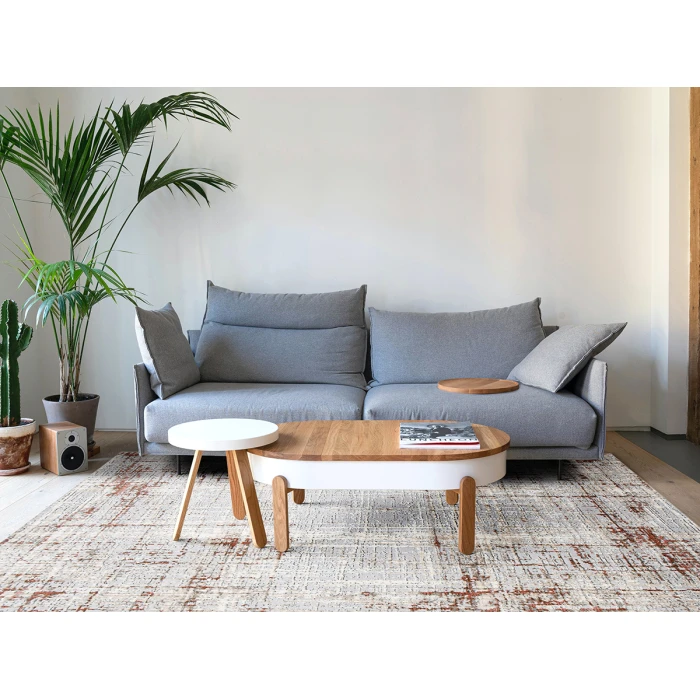 Amer Savannah Dylanne Gray/Red Polyester Blend Area Rug 2'x3'