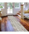 Amer Savannah Dylanne Gray/Red Polyester Blend Runner Rug 2'8"x10'