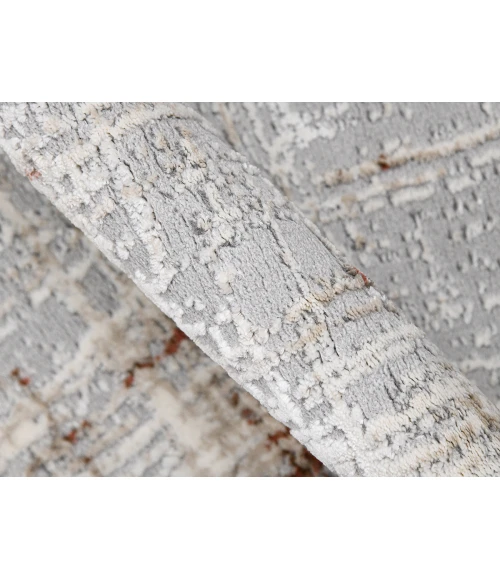 Amer Savannah Dylanne Gray/Red Polyester Blend Area Rug 2'x3'