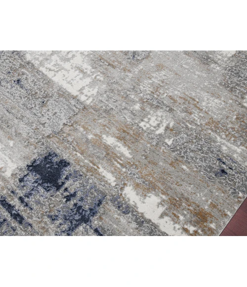 Amer Savannah Hannah Gray/Blue Polyester Blend Area Rug 2'x3'