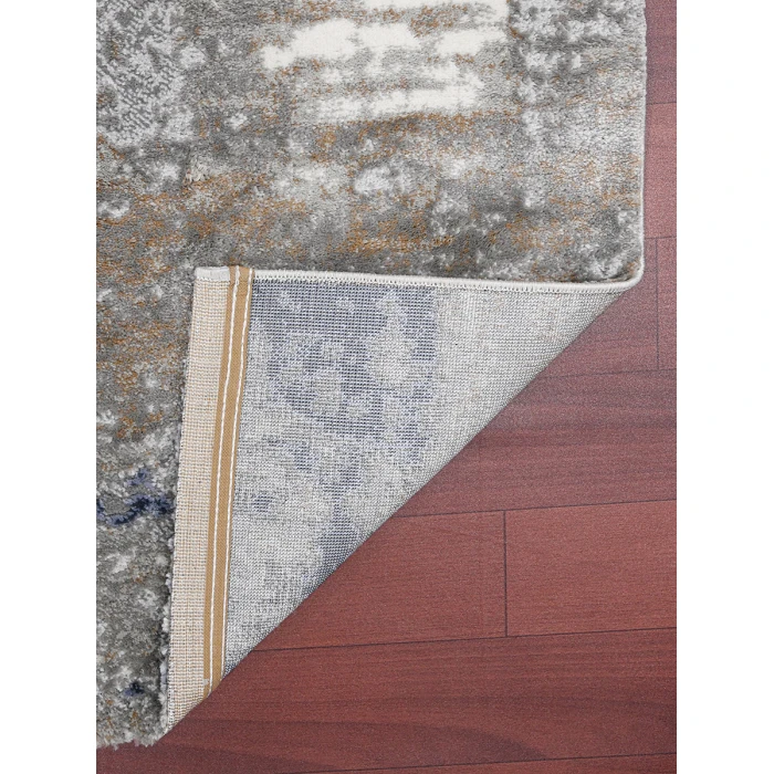 Amer Savannah Hannah Gray/Blue Polyester Blend Area Rug 5'3"x7'9"