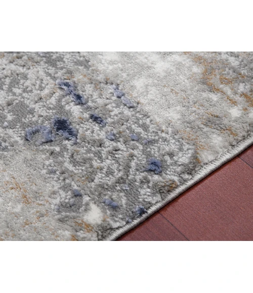 Amer Savannah Hannah Gray/Blue Polyester Blend Area Rug 2'x3'