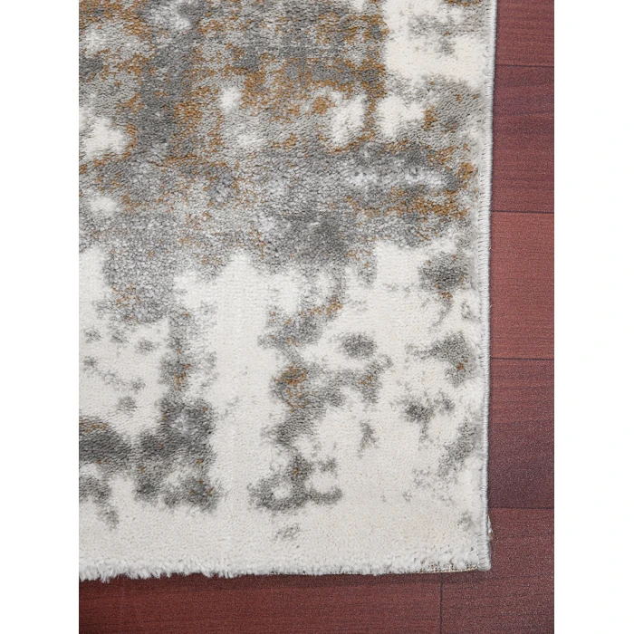Amer Savannah Hannah Gray/Blue Polyester Blend Area Rug 5'3"x7'9"