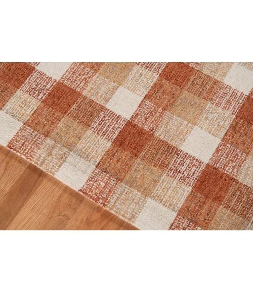 Amer Tartan Cartwell Orange Plaid Hand-Tufted Wool Area Rug 3'6"x5'6"