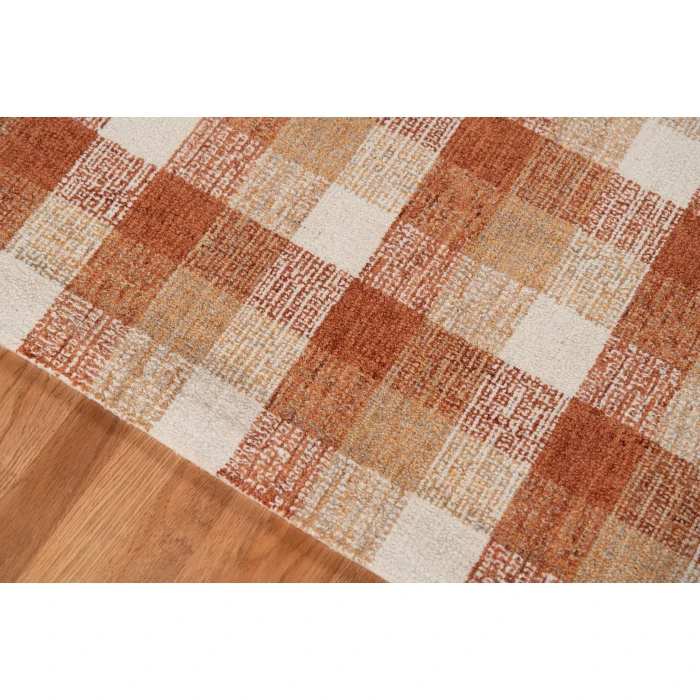 Amer Tartan Cartwell Orange Plaid Hand-Tufted Wool Area Rug 3'6"x5'6"