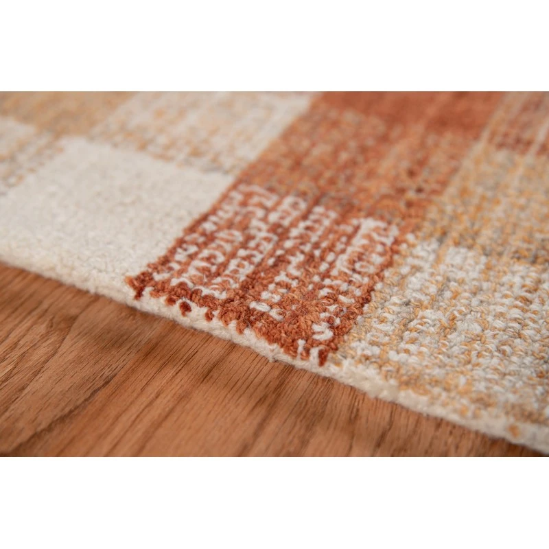 Amer Tartan Cartwell Orange Plaid Hand-Tufted Wool Area Rug 3'6"x5'6"