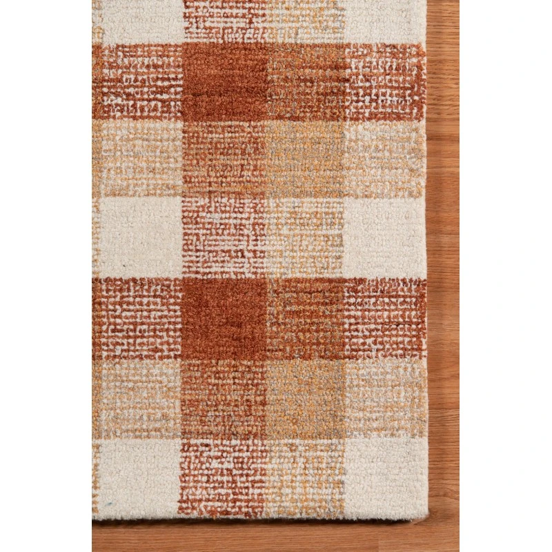 Amer Tartan Cartwell Orange Plaid Hand-Tufted Wool Area Rug 3'6"x5'6"