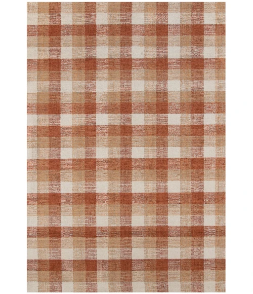 Amer Tartan Cartwell Orange Plaid Hand-Tufted Wool Area Rug 3'6"x5'6"