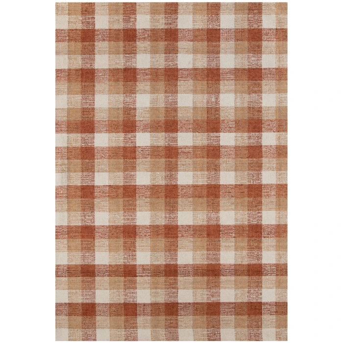 Amer Tartan Cartwell Orange Plaid Hand-Tufted Wool Area Rug 3'6"x5'6"