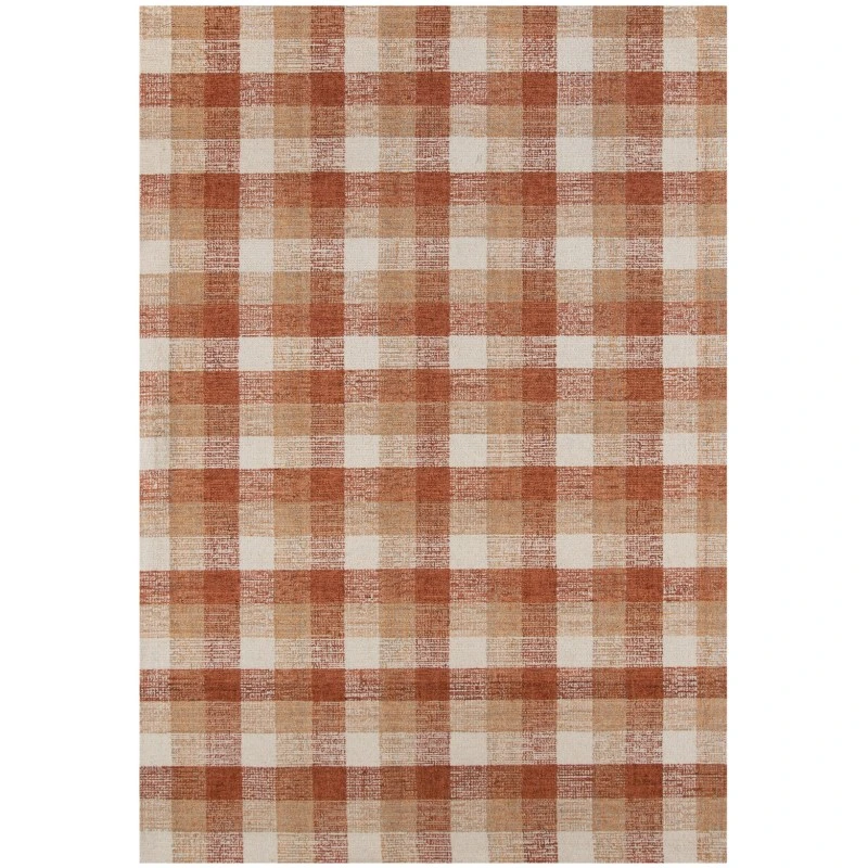 Amer Tartan Cartwell Orange Plaid Hand-Tufted Wool Area Rug 3'6"x5'6"