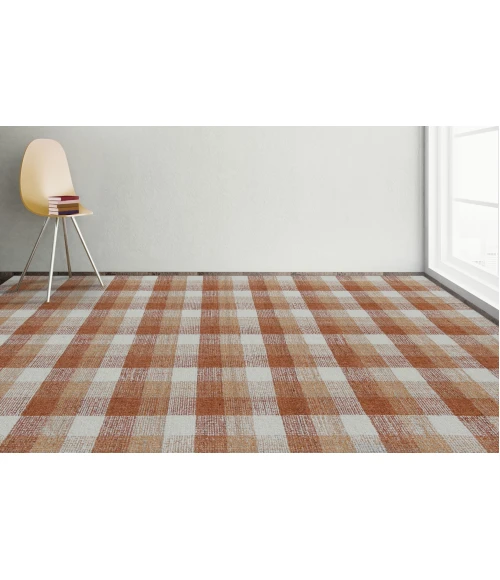 Amer Tartan Cartwell Orange Plaid Hand-Tufted Wool Area Rug 3'6"x5'6"