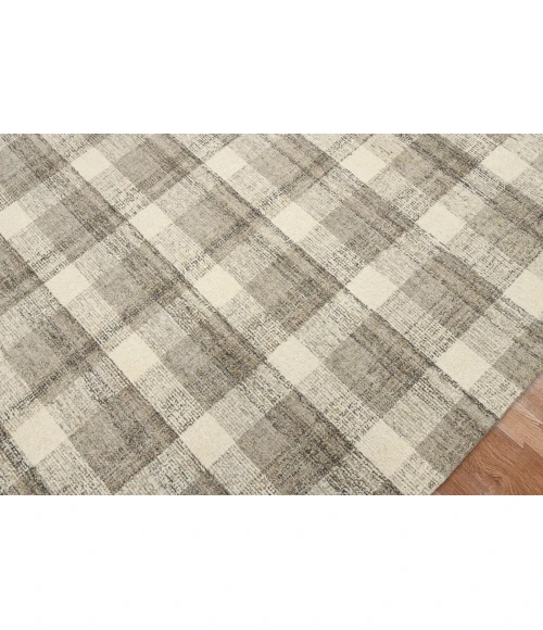 Amer Tartan Cartwell Sand Plaid Hand-Tufted Wool Area Rug 2'x3'