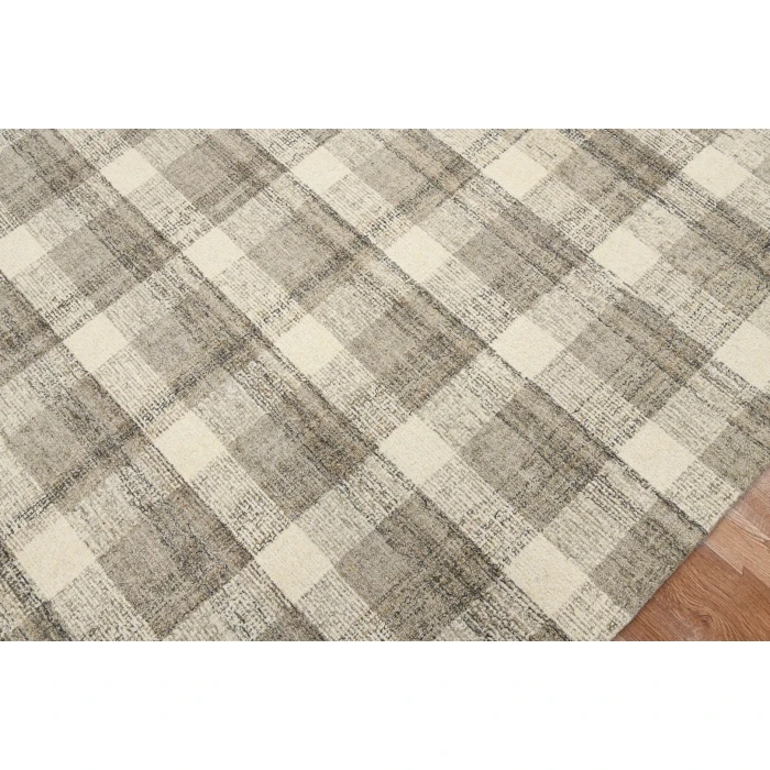 Amer Tartan Cartwell Sand Plaid Hand-Tufted Wool Area Rug 3'6"x5'6"