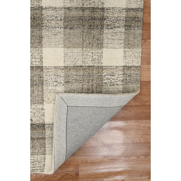 Amer Tartan Cartwell Sand Plaid Hand-Tufted Wool Area Rug 3'6"x5'6"