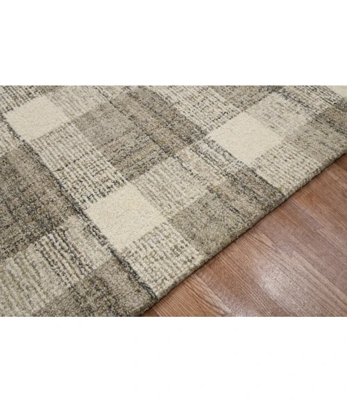 Amer Tartan Cartwell Sand Plaid Hand-Tufted Wool Area Rug 2'x3'