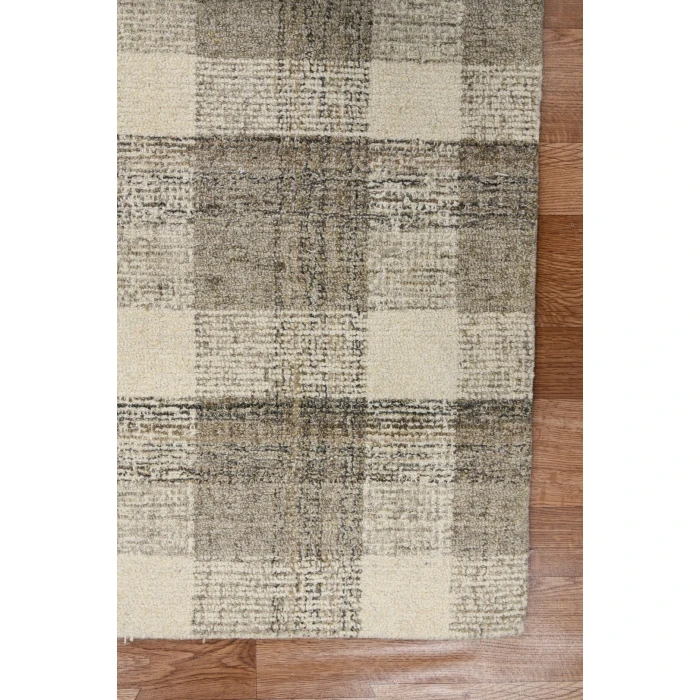 Amer Tartan Cartwell Sand Plaid Hand-Tufted Wool Area Rug 3'6"x5'6"