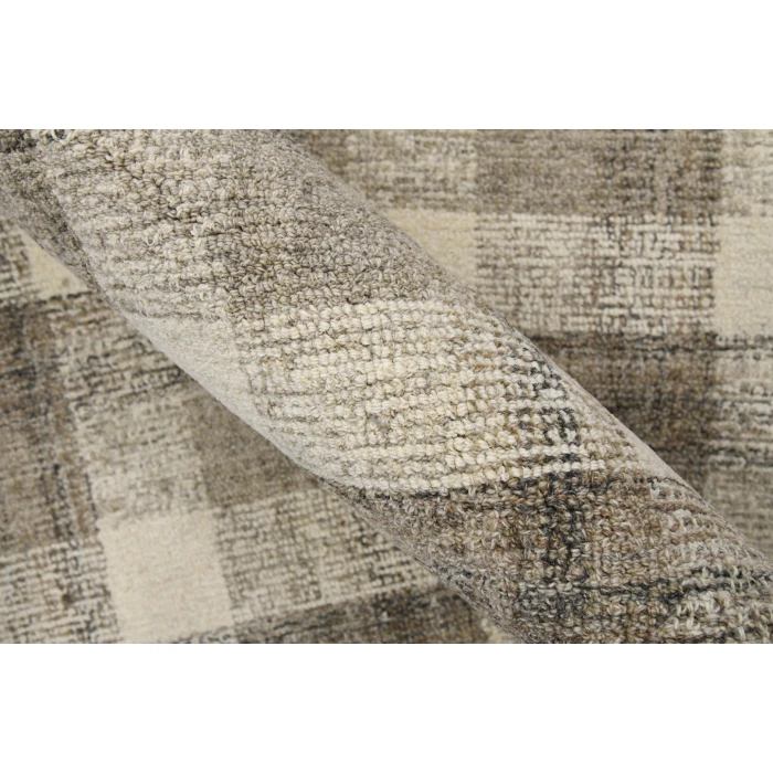 Amer Tartan Cartwell Sand Plaid Hand-Tufted Wool Area Rug 3'6"x5'6"