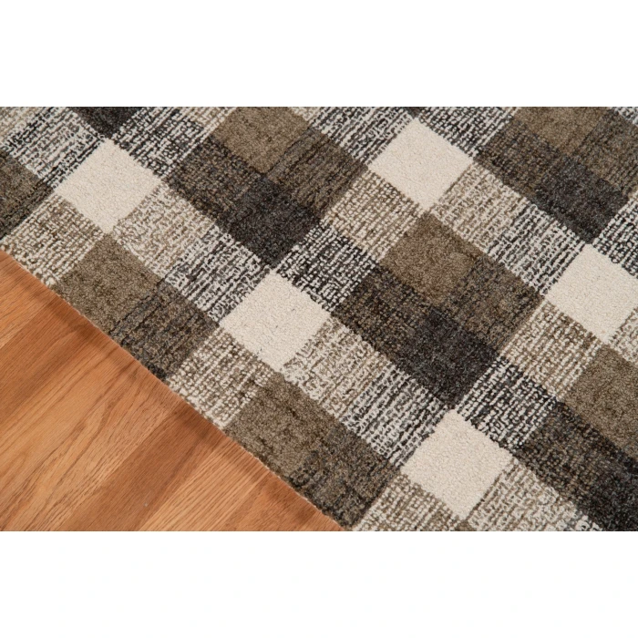 Amer Tartan Cartwell Khaki Plaid Hand-Tufted Wool Area Rug 8'x10'